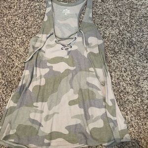 camo tank top with draw strings